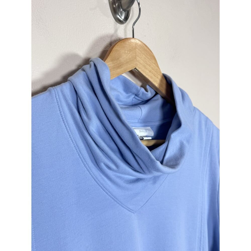 J. Jill Womens Tunic Pima Cotton Modal Stretch Cowl Neck Blue Preppy Coastal L - Picture 4 of 10